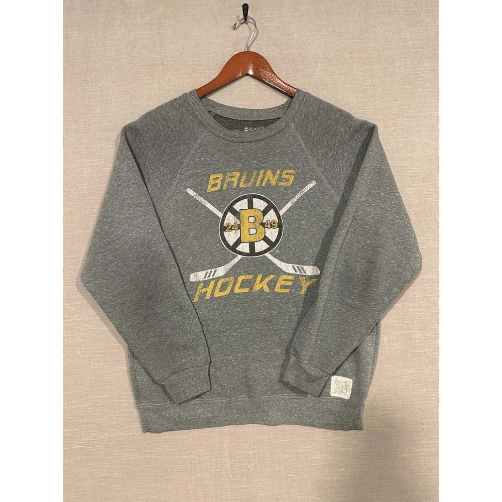 Boston Bruins The Original Retro Brand Sweatshirt Medium Made in USA Grey NHL